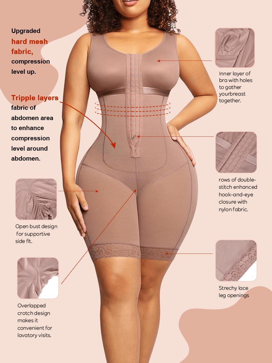 AKIMS Colombian Full Body Faja Bodysuit – Tummy Control & Thigh Coverage