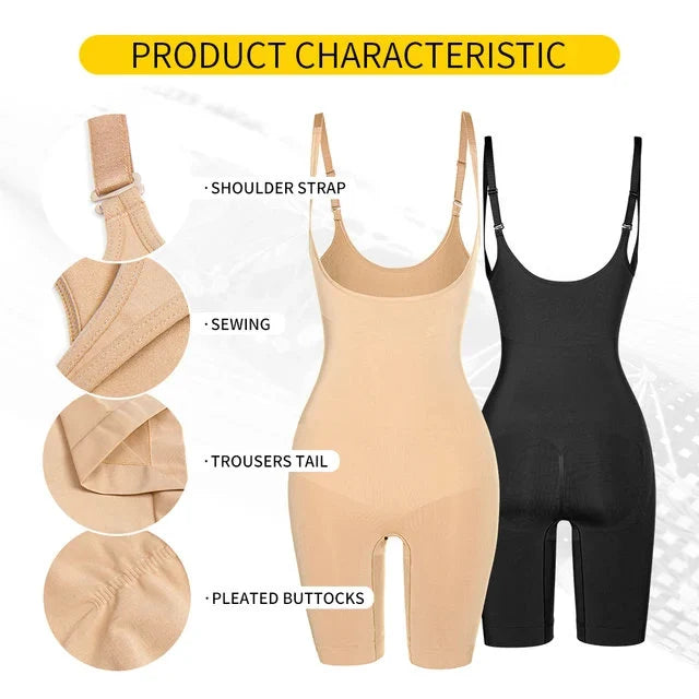 AKIMS Seamless Sculpting Bodysuit | Full Body Shaper with Adjustable Straps