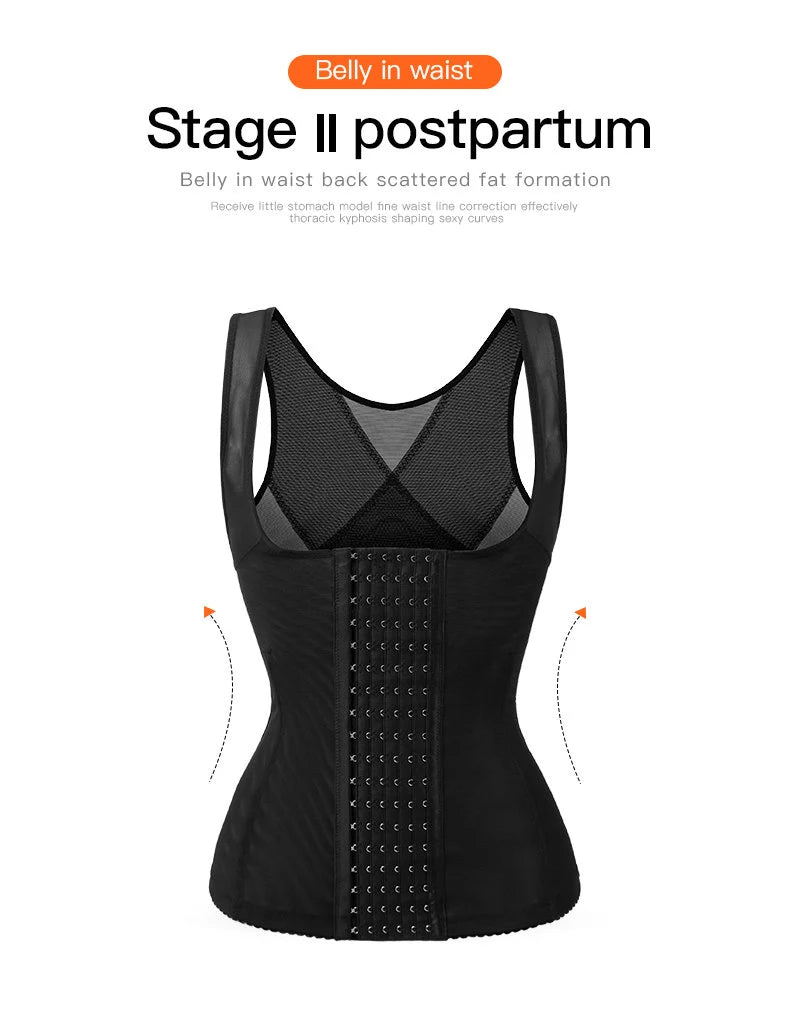 AKIMS Steel Boned Mesh Corset Vest | Waist Trainer Cincher