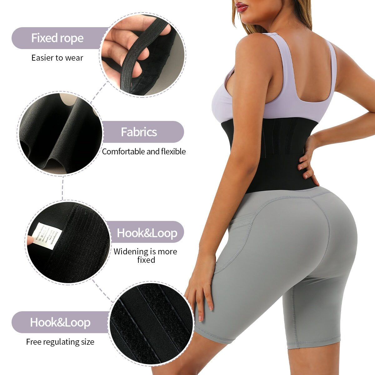 AKIMS Adjustable Tummy Wrap Waist Trainer | Free-Size Waist Shaping Band