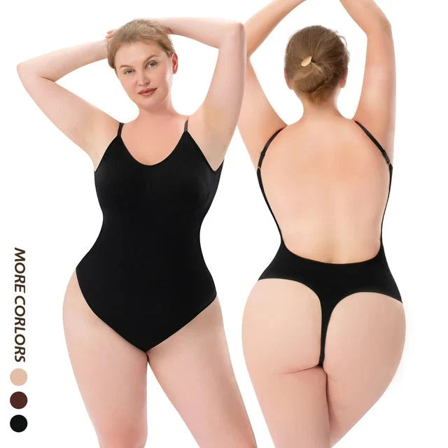 AKIMS Low-Back Seamless Sculpting Bodysuit – Invisible Support for Backless Looks