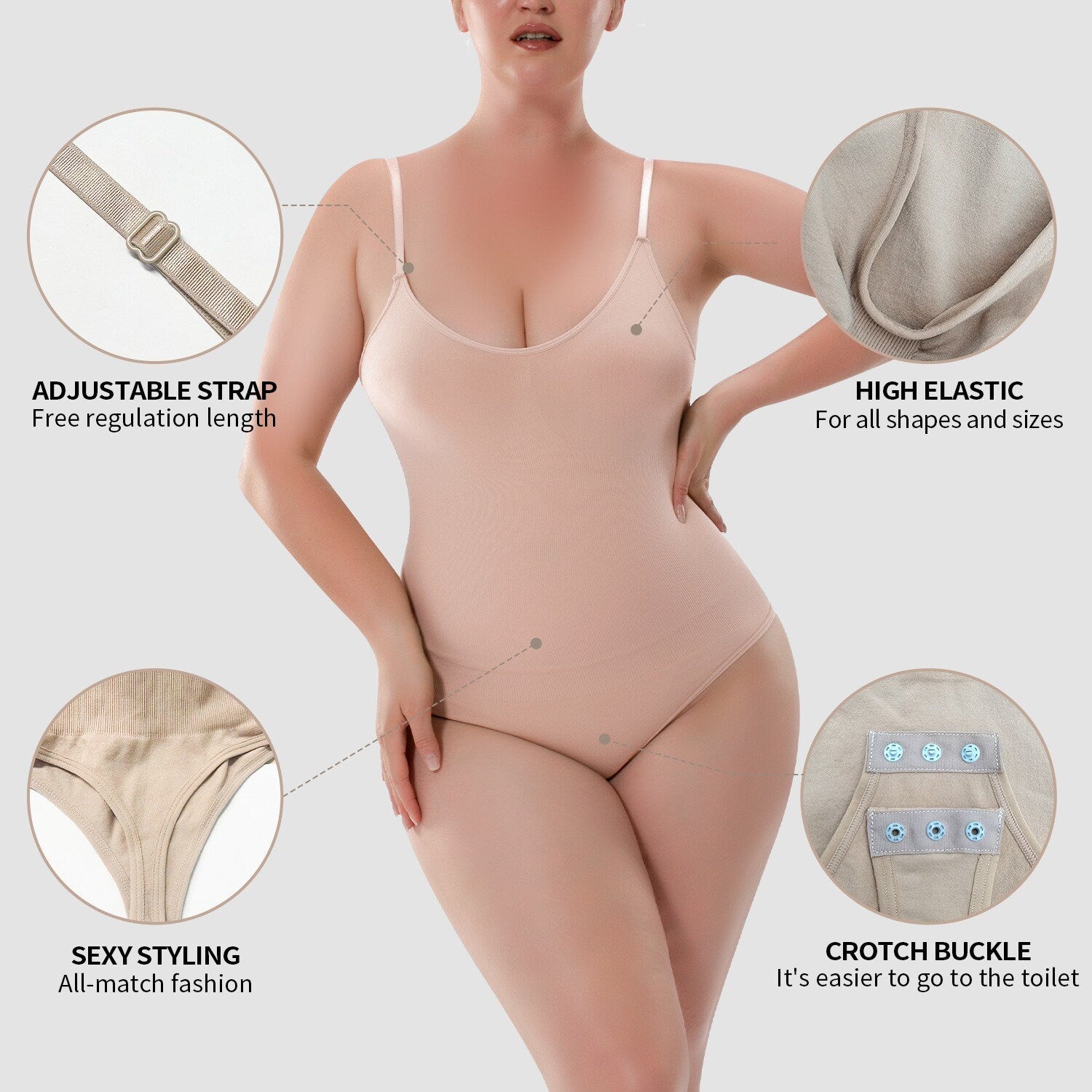 AKIMS Seamless Sculpting Bodysuit – Tummy Control & Bra-Free Support