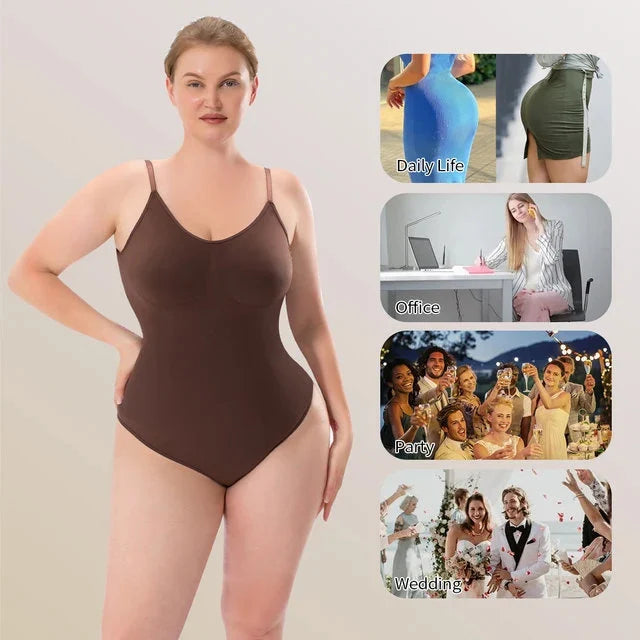 AKIMS Low-Back Seamless Sculpting Bodysuit – Invisible Support for Backless Looks