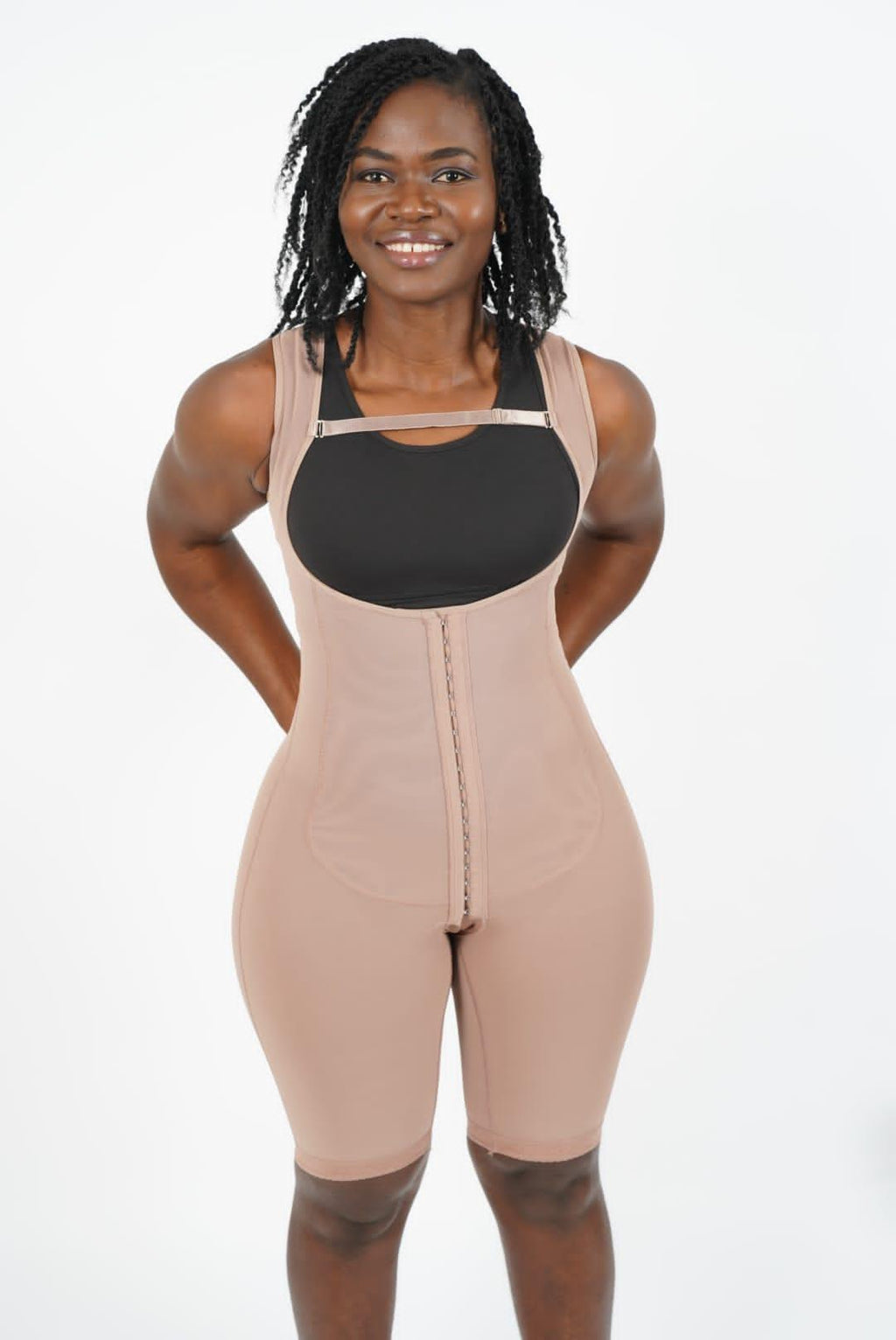 AKIMS Open Bust Seamless Tummy Control Body Shaper – Mid Thigh Shorts