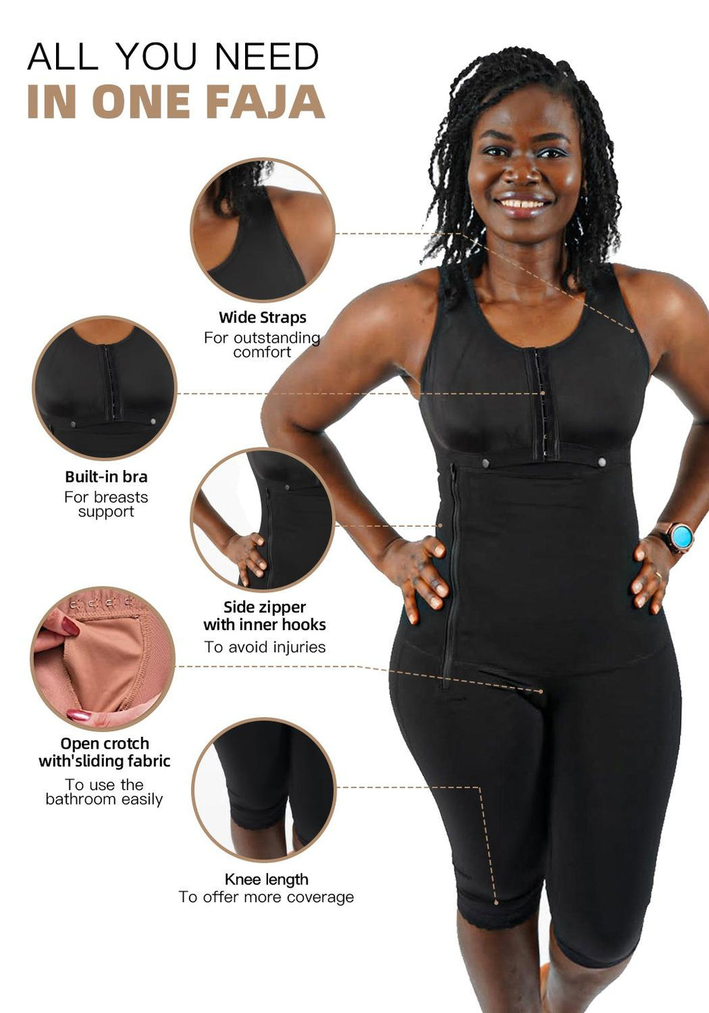 AKIMS Stage 2 Colombian Faja with Bra & Side Zip